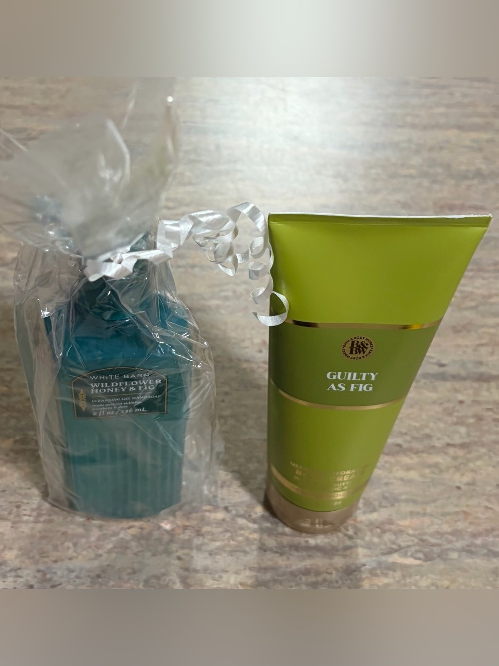 Bath & Body Works Guilty As Fig Body Wash & White Barn Wild Flower Honey & Fig